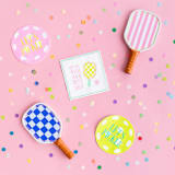 "Pickleball Social Club "Hit Me With Your Best Shot" Cocktail Napkins - Set of 20" - Napkins in multicolor by Jollity and Co