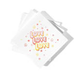 "Love, Love, Love Napkin Pack, pink lemonade color, cocktail size, pack of 50" - Napkins in white by ForYourParty