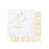 "Let's Toast Custom Foil Napkin - Pack of 100" - Napkins in multicolorassorted-colors by Papel Custom Design