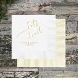 "Let's Toast Custom Foil Napkin - Pack of 100" - Napkins in multicolorassorted-colors by Papel Custom Design