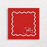 "Jolly Squiggle Border Premium Cocktail Napkins | Pack of 50 premium quality" - Napkins in red by Papel Custom Design