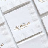 "Custom Wedding Cocktail Napkin | Set of 50 | Choose Your Foil Color" - Napkins in white by Alyssa Cook