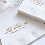 "Custom Wedding Cocktail Napkin | Set of 50 | Choose Your Foil Color" - Napkins in white by Alyssa Cook