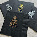 "Customizable champagne tower cocktail napkins - Black Napkins (Set of 100)" - Napkins in black by Maria Ferrer G.