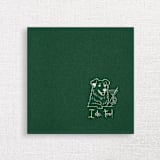 "“I Do, Too!” Australian Shepherd Wedding Cocktail Napkins Green" - Napkins in green by Papel Custom Design