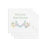 "Little Lamb and Goose Personalized Watercolor Baby Shower Napkins" - Napkins in white by Papel Custom Design