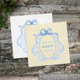 "Blue Bib Baby Shower Napkin" - Napkins in white by Papel Custom Design