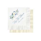 "Dusty Blue Floral Personalized Wedding Napkins - Pack of 100" - Napkins in multicolorassorted-colors by Papel Custom Design