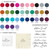 "Dusty Blue Floral Personalized Wedding Napkins - Pack of 100" - Napkins in multicolorassorted-colors by Papel Custom Design