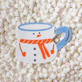 "Baking Spirits Bright Snowman Mug Large Napkins - Set of 16" - Napkins in white by Jollity and Co