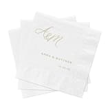 "Monogram Wedding Cocktail Napkins, Pack of 200" - Napkins in multicolorassorted-colors by Studio Lavender