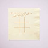 "Custom Tic Tac Toe Napkin, cocktail size, set of 100" - Napkins in beige by ForYourParty