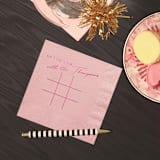"Custom Tic Tac Toe Napkin, cocktail size, set of 100" - Napkins in beige by ForYourParty
