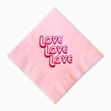 "Love Love Love Napkin Pack, cocktail size, pack of 20" - Napkins in pink by ForYourParty