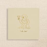 "Personalized Golden Retriever with Pet Name Holiday Wedding Napkin - “I Do, Too!”" - Napkins in beige by Papel Custom Design
