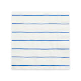 "Cobalt Frenchie Stripes Large Napkins" - Napkins in blue by Jollity and Co