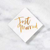 "Just Married Napkin Pack, cocktail size, pack of 20" - Napkins in white by ForYourParty