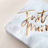 "Just Married Napkin Pack, cocktail size, pack of 20" - Napkins in white by ForYourParty