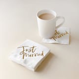 "Just Married Napkin Pack, cocktail size, pack of 20" - Napkins in white by ForYourParty