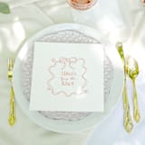 "Ribbon Frame Tying the Knot Napkin, luncheon size, set of 100" - Napkins in white by ForYourParty