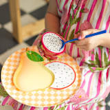 "Le Dinner Dragon Fruit Cocktail Napkins - Set of 16" - Napkins in multicolor by Jollity and Co
