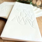 "Letterpress Luxe Linen Napkins | One Day Away  in Simply White" - Napkins in natural by Prêt-à-PartyNY