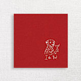 "“I Do, Too!” Dalmatian Wedding Cocktail Napkins Red" - Napkins in red by Papel Custom Design