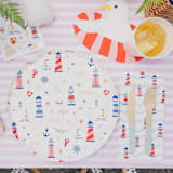 "Seaside Print Guest Napkins - Set of 16" - Napkins in multicolor by Jollity and Co