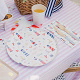 "Seaside Print Guest Napkins - Set of 16" - Napkins in multicolor by Jollity and Co