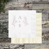 "Custom Monogrammed Foliar Napkin - Pack of 100" - Napkins in multicolorassorted-colors by Papel Custom Design