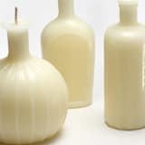 "Bottles set of 3 Cream" - Candles in white by Jessie Green