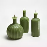 "Bottles set of 3 Sage" - Candles in green by Jessie Green