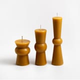 "Josee Pillar Set of 3 Natural" - Candles in natural by Jessie Green