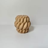 "Brown Thick Woven Candle" - Candles in brown by Over By The Moon