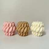 "Brown Thick Woven Candle" - Candles in brown by Over By The Moon