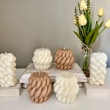 "Brown Thick Woven Candle" - Candles in brown by Over By The Moon