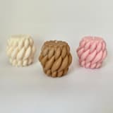 "Pink Thick Woven Candle" - Candles in pink by Over By The Moon
