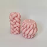 "Pink Rope Candle" - Candles in pink by Over By The Moon