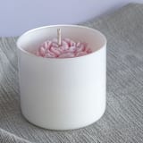 "White Glass Peony Candle (Pink)" - Candles in pink by LiveYoung Candle Co.