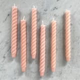 "10" Rope Tapers (pair) Blush" - Candles in orange by Jessie Green