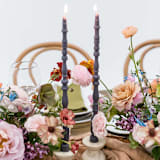 "SPINDLE LEG TAPERS // SLATE" - Candles in gray by borrowed BLU