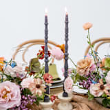 "SPINDLE LEG TAPERS // SLATE" - Candles in gray by borrowed BLU