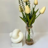 "Large White Dough Knot" - Candles in white by Over By The Moon