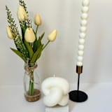 "Large White Dough Knot" - Candles in white by Over By The Moon