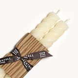 "10" Rope Tapers (pair) Cream" - Candles in white by Jessie Green