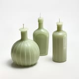 "Bottles set of 3 Celadon" - Candles in green by Jessie Green