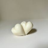 "White 2 Hearts As 1 Candle" - Candles in white by Over By The Moon