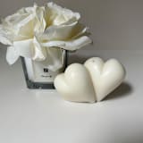 "White 2 Hearts As 1 Candle" - Candles in white by Over By The Moon