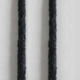 "SET OF 2 - FLORA TAPERS // CHARCOAL" - Candles in black by borrowed BLU