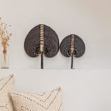 "Paradisio Black Woven Fan Small" - Fans in brown by Suzanne Seick
